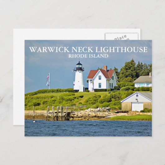 Warwick Neck Lighthouse, Rhode Island Briefkaart (Voorkant / Achterkant)