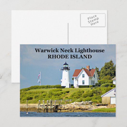 Warwick Neck Lighthouse, Rhode Island Briefkaart (Voorkant / Achterkant)
