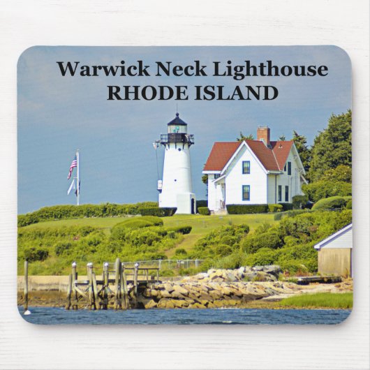 Warwick Neck Lighthouse, Rhode Island Mousepad Muismat (Voorkant)