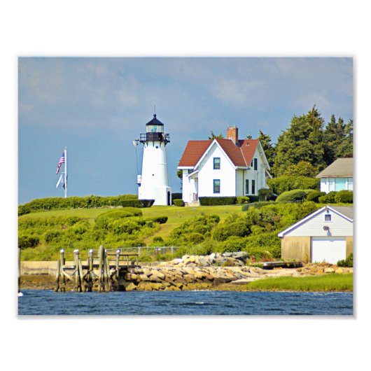 Warwick Neck Lighthouse, Rhode Island Photo Print Foto Afdruk (Voorkant)