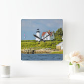 Warwick Neck Lighthouse, Rhode Island Wall Clock Vierkante Klok (Huis)