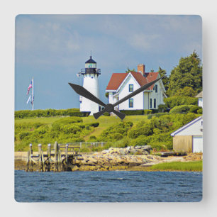 Warwick Neck Lighthouse, Rhode Island Wall Clock Vierkante Klok