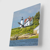 Warwick Neck Lighthouse, Rhode Island Wall Clock Vierkante Klok (Hoek)