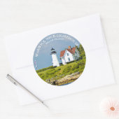 Warwick Neck Lighthouse, RI Round Sticker (Envelop)