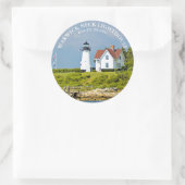 Warwick Neck Lighthouse, RI Round Sticker (Tas)