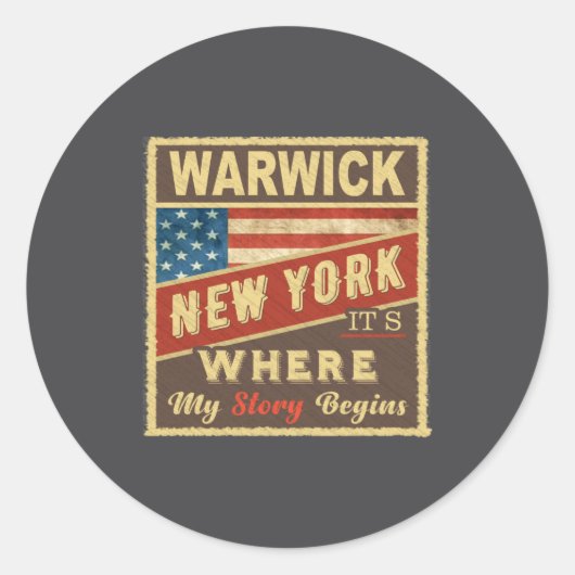 Warwick Ny Its Where My Story Begins  Ronde Sticker (Voorkant)