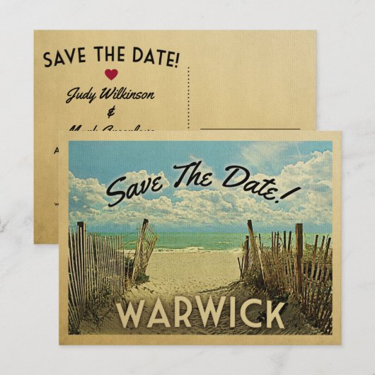 Warwick Rhode Island bewaar de  datum Aankondigingskaart (Voorkant / Achterkant)