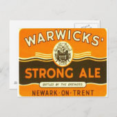 Warwick Strong Ale Briefkaart (Voorkant / Achterkant)
