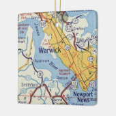 Warwick VA  kaart Keramisch Ornament (Links)