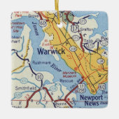 Warwick VA  kaart Keramisch Ornament (Voorkant)