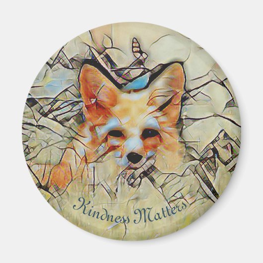 Wary Fox Kindness Matters Magnet (Voorkant)
