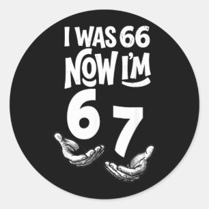 Was 66 67 Jaar Grappig 67e Verjaardag Zes Zeven Ve Ronde Sticker