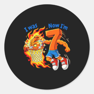 Was 6 7 grappige basketbal 6 7 verjaardag jongen k ronde sticker
