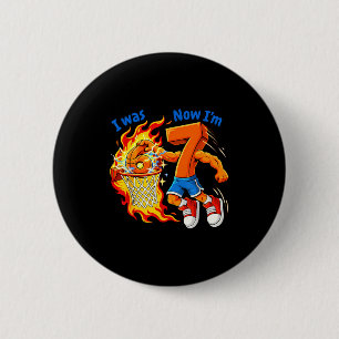Was 6 7 grappige basketbal 6 7 verjaardags jongen ronde button 5,7 cm
