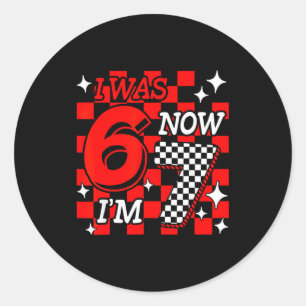 Was 6 7 jaar oud grappig 67 meme 7e verjaardag jon ronde sticker