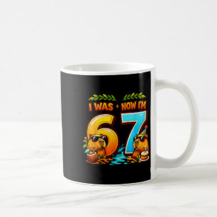 Was 6 7 verjaardag 67 meme capybara kinderen jonge koffiemok