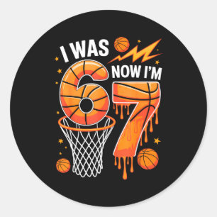 Was 6 7 verjaardag jongen basketbal grappig 6 7 me ronde sticker