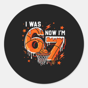 Was 6 7 verjaardag jongen basketbal grappig 6 7 me ronde sticker