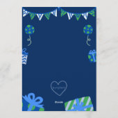 Was 6 Now 7, Blue Green Picture 7th Birthday Kaart (Achterkant)