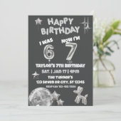 Was 6 Now 7, Silver Balloon 7th Birthday Kaart (Staand voorkant)