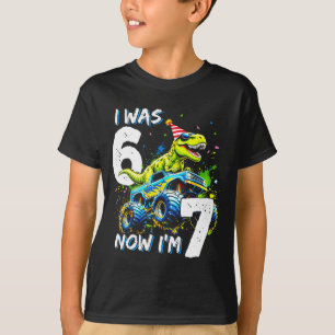 Was 6 Nu ben ik 7 Jaar Verjaardag 67 Monster Truck T-shirt