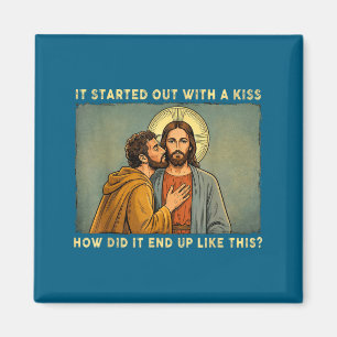 Was alleen een kus jesus &amp; judas meme grappig magneet