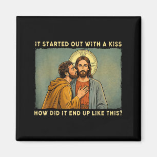 Was alleen een kus jesus & judas meme grappig magneet