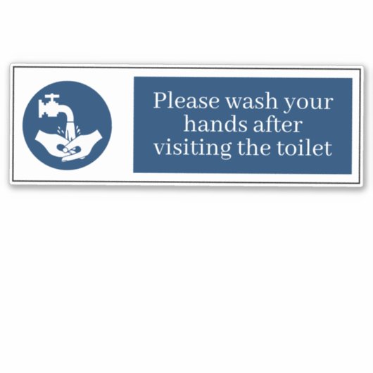 Was alstublieft uw handen en toilet sticker (Voorkant)