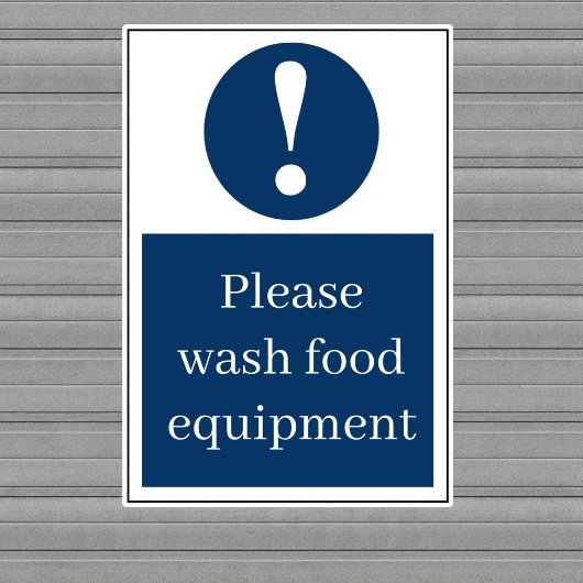 Was alstublieft uw voedselapparatuur sticker