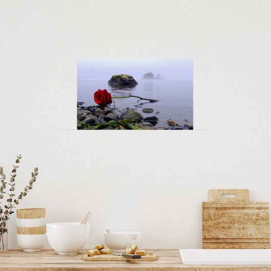 Was Ashore Red Rose Poster (Keuken)