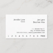 Was: Braziliaans/Bikini Wax Loyalty Card (Achterkant)