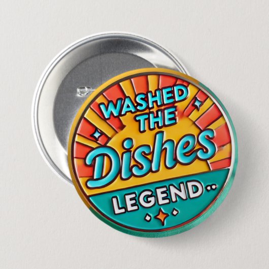 Was de afwas Grappige Button (Voorkant /achterkant)