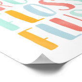 Was de borstelflens Blush kleurrijke badkamer Poster (Hoek)