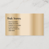 Was de druk op de wasmachine zwart en Gold reinigi Visitekaartje (Achterkant)