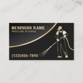 Was de druk op de wasmachine zwart en Gold reinigi Visitekaartje (Voorkant)