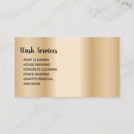 Was de druk Wasenergie Moderne Gold Cleaning Visitekaartje (Achterkant)