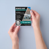 Was de druk Waskracht Blauwgroen huis reinigen Flyer (Hand)