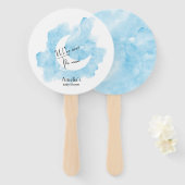 Was de Waterverf over het Moon Baby shower Handwaaier (Voorkant en achterkant)