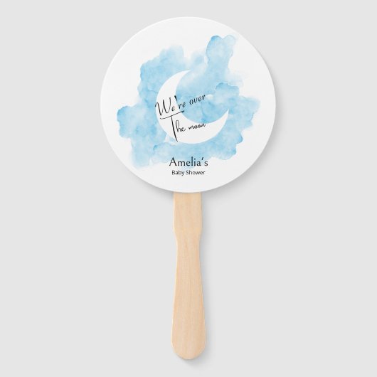 Was de Waterverf over het Moon Baby shower Handwaaier (Voorkant)