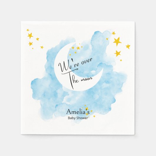Was de Waterverf over het Moon Baby shower Servet (Voorkant)