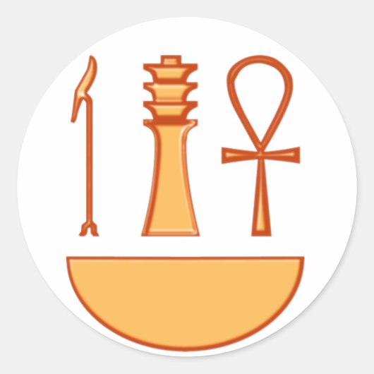 Was Djed Anch Symbol Triade Ronde Sticker (Voorkant)