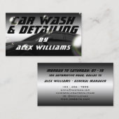 Was en details van de auto visitekaartje (Voorkant / Achterkant)