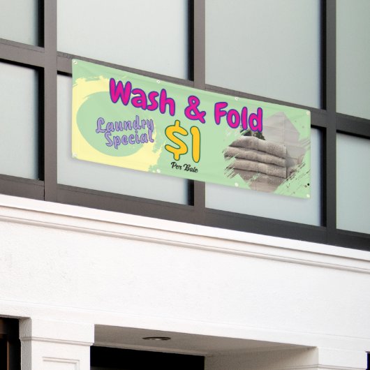 Was- en Vouw Banner (Buitenkant Gebouw)