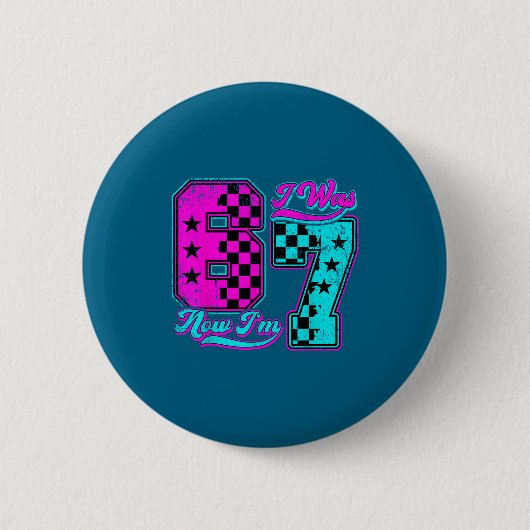 Was Geruit 6 7 Verjaardag 6 Ronde Button 5,7 Cm (Voorkant)