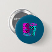 Was Geruit 6 7 Verjaardag 6 Ronde Button 5,7 Cm (Voorkant /achterkant)