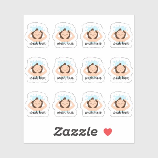 Was haar routine herinnering Schattige meisje bujo Sticker (Vel)
