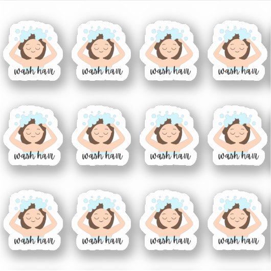 Was haar routine herinnering Schattige meisje bujo Sticker (Voorkant)