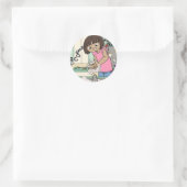 Was handen ronde sticker (Tas)