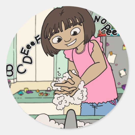 Was handen ronde sticker (Voorkant)