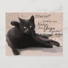 Was het ist?!? Noch nie eine Katze beim Yoga geseh Briefkaart